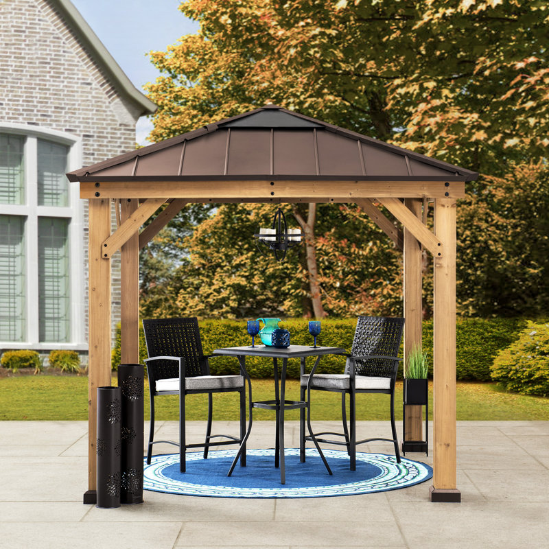 Sunjoy 8 Ft. W x 8 Ft. D Solid Wood Patio Gazebo & Reviews Wayfair